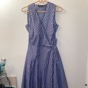Blue and white striped summer dress.